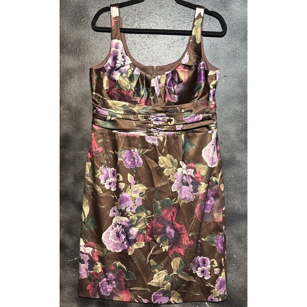 NW Collections Ladies Size Large Floral Lined Cocktail Dress-Bold Colors-Sz XL